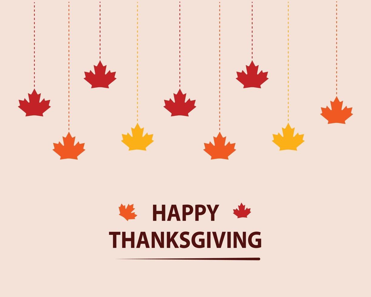 Happy Thanksgiving With Maple Leaf Vector