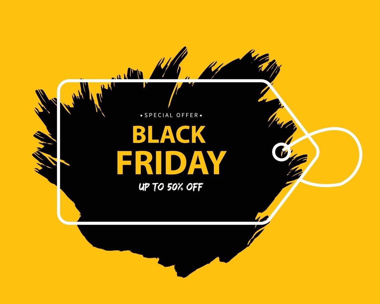 Black Friday Special Offer Price Tag Brush Vector