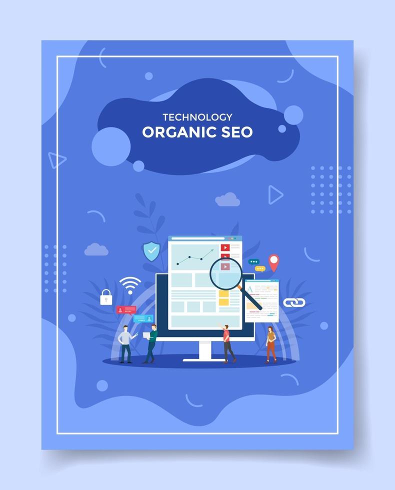 organic seo for template of banners, flyer, books cover, magazine vector