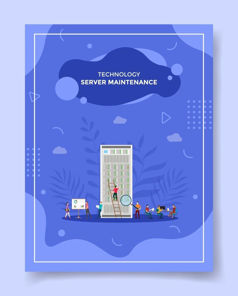 server monitor concept for template of banners, flyer, books cover vector