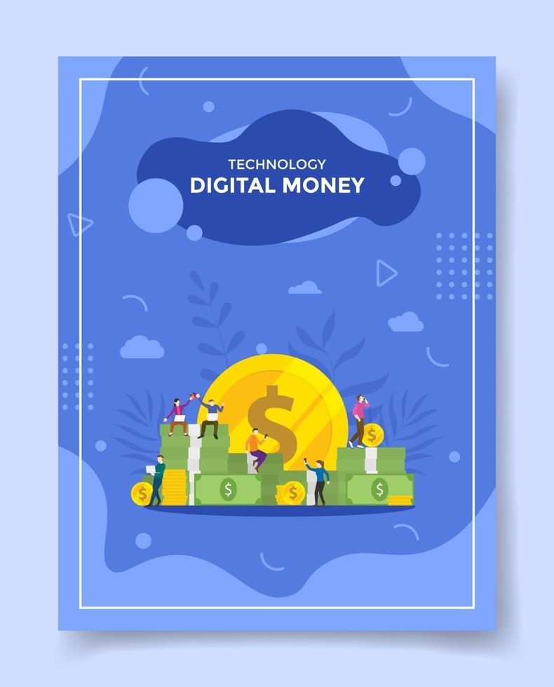 concepto de dinero digital en línea para plantilla de banners vector