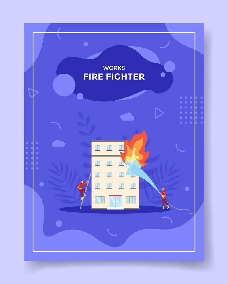 concepto de bombero para la plantilla de pancartas, folletos, portada de libros vector