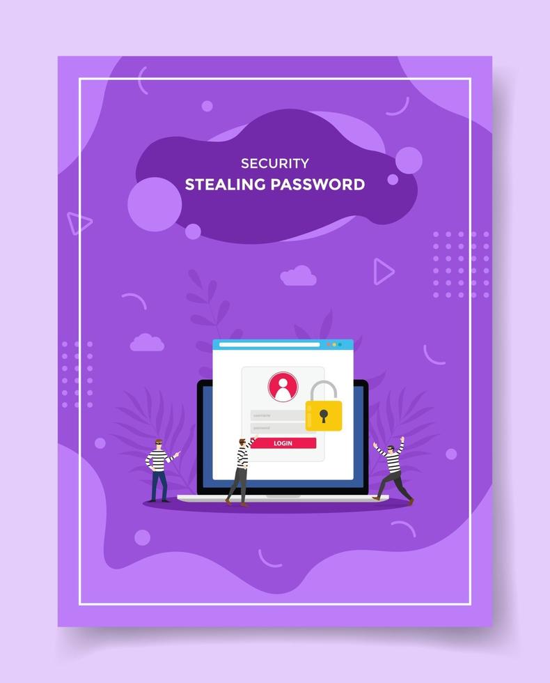 stealing password concept for template of banners, flyer, books cover vector