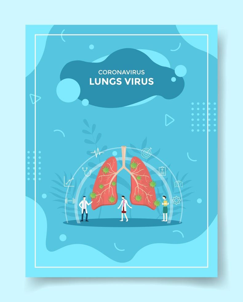 lungs virus corona concept for template of banners, flyer, vector