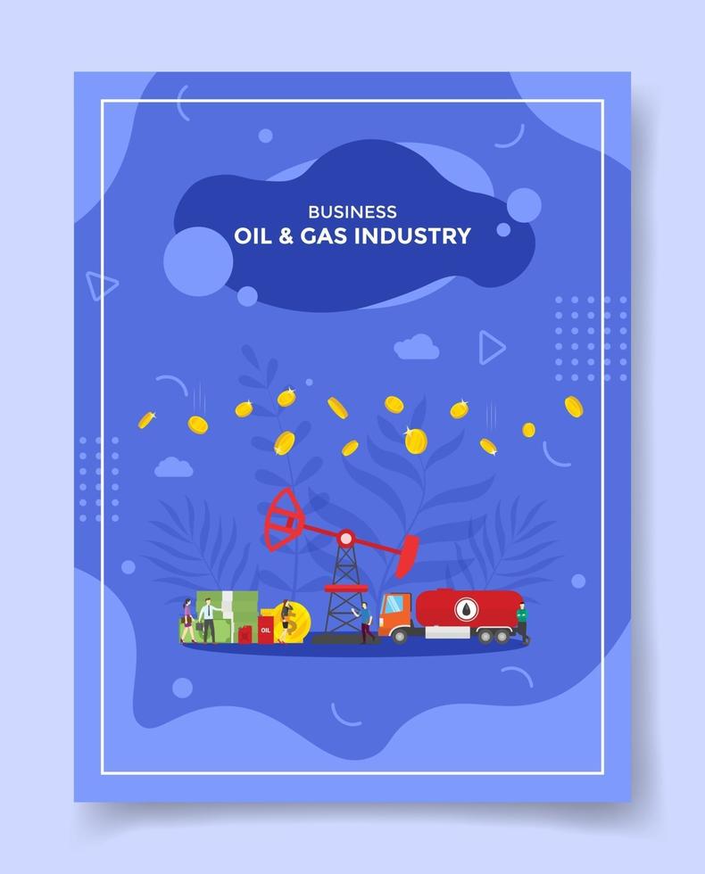 oil and gas industry business profit concept for template of banners vector