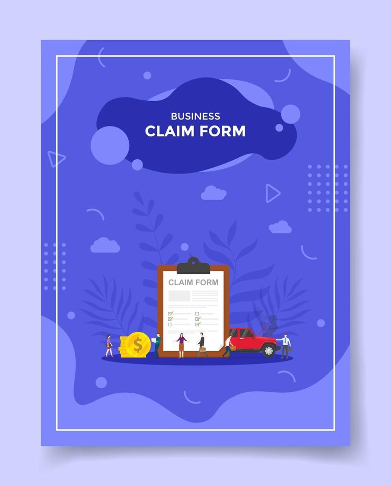 business claim form concept for template of banners, flyer, vector