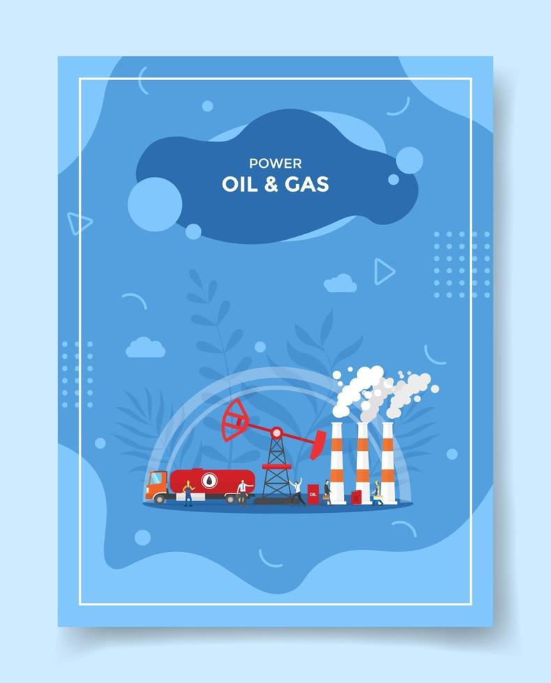 oil and gas industry concept for template of banners, flyer, vector