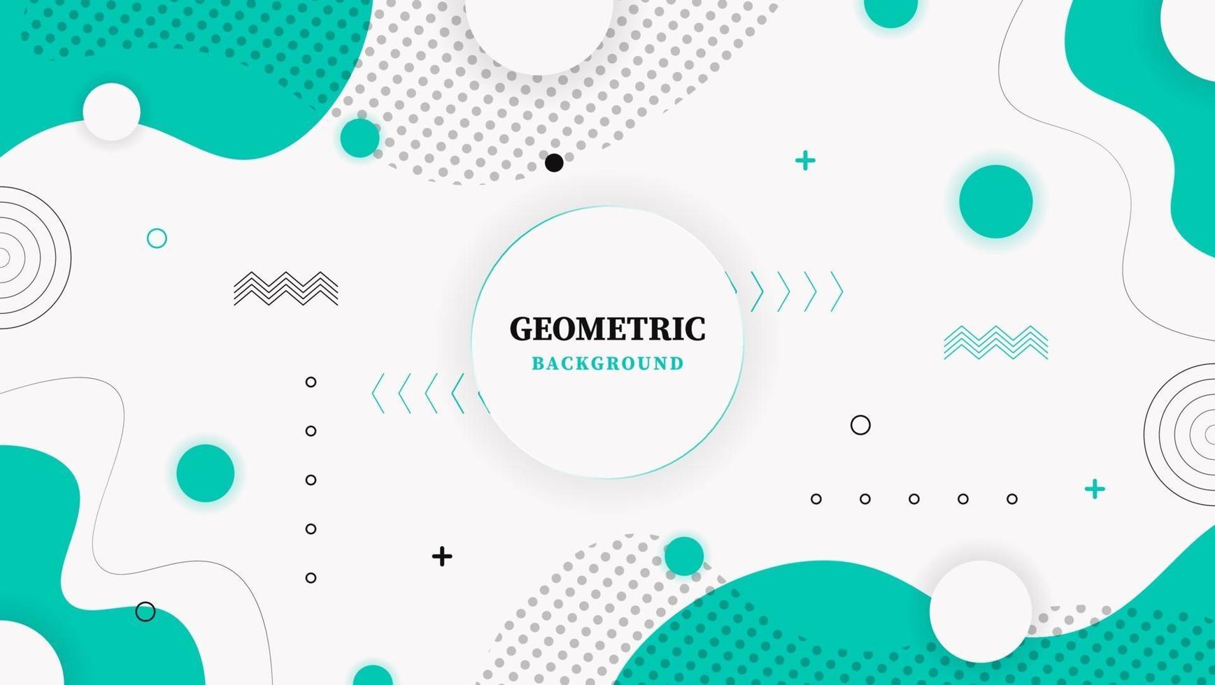 White Green Abstract Flat Geometric Liquid Shapes Background Design vector