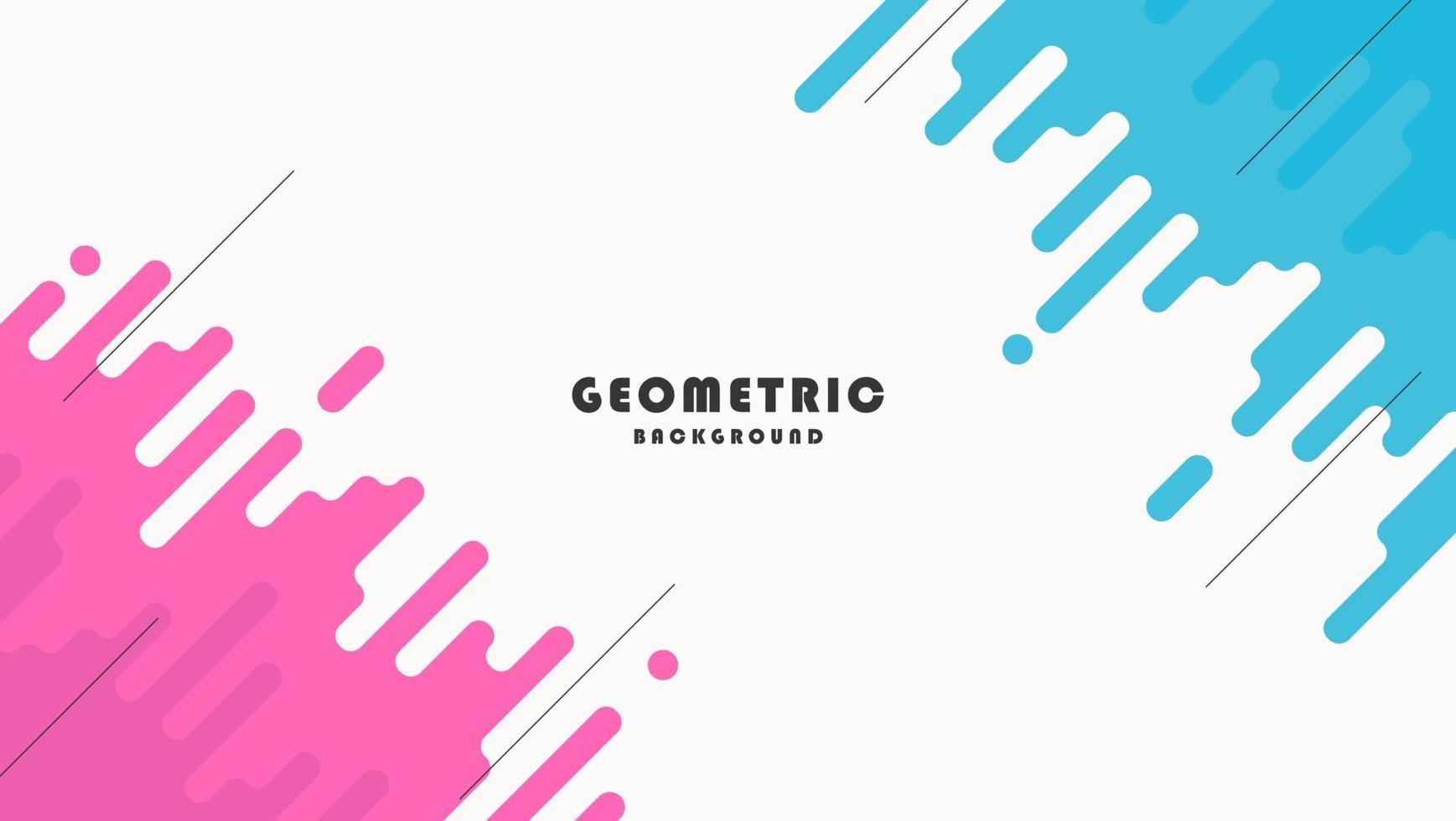 Abstract Pink Blue Rounded Shapes Geometric Background vector