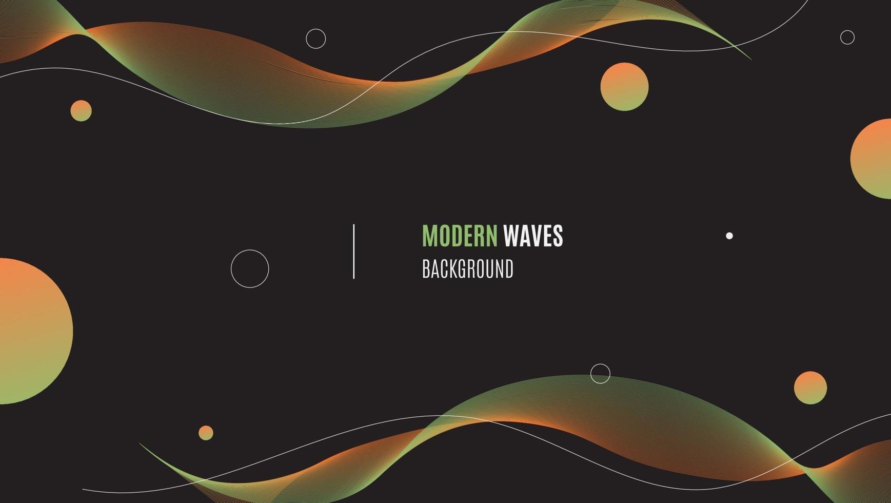 Abstract Geometric Gradient Orange Green With Minimal Wavy Lines. vector