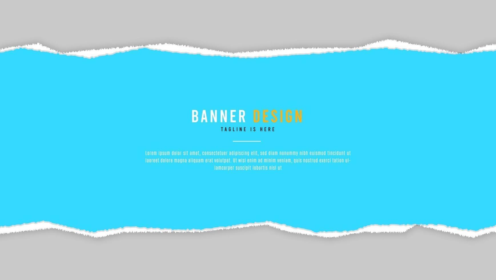 Abstract Blue Paper Sheet Ripped Torn Frame Banner Template vector