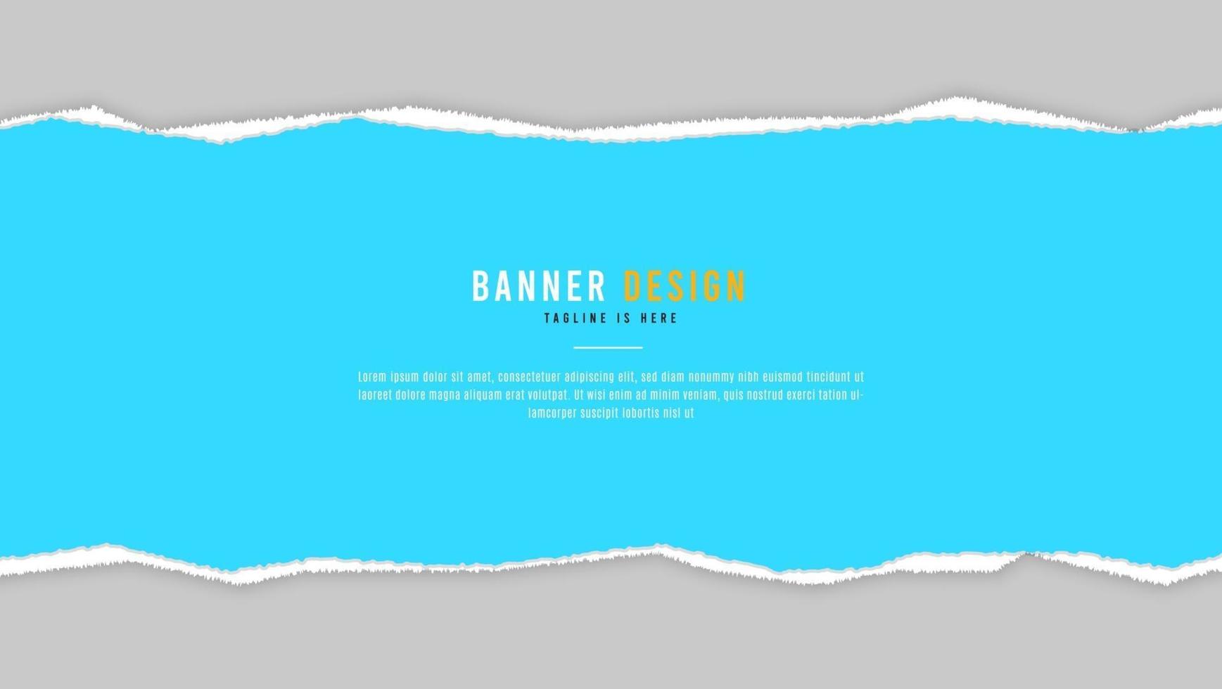 Abstract Blue Paper Sheet Ripped Torn Frame Banner Template vector