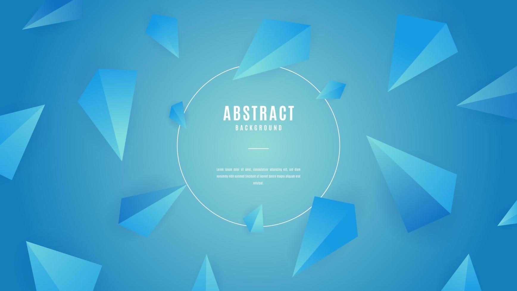 Modern Abstract Geometric Gradient Blue 3d Polygonal Background vector