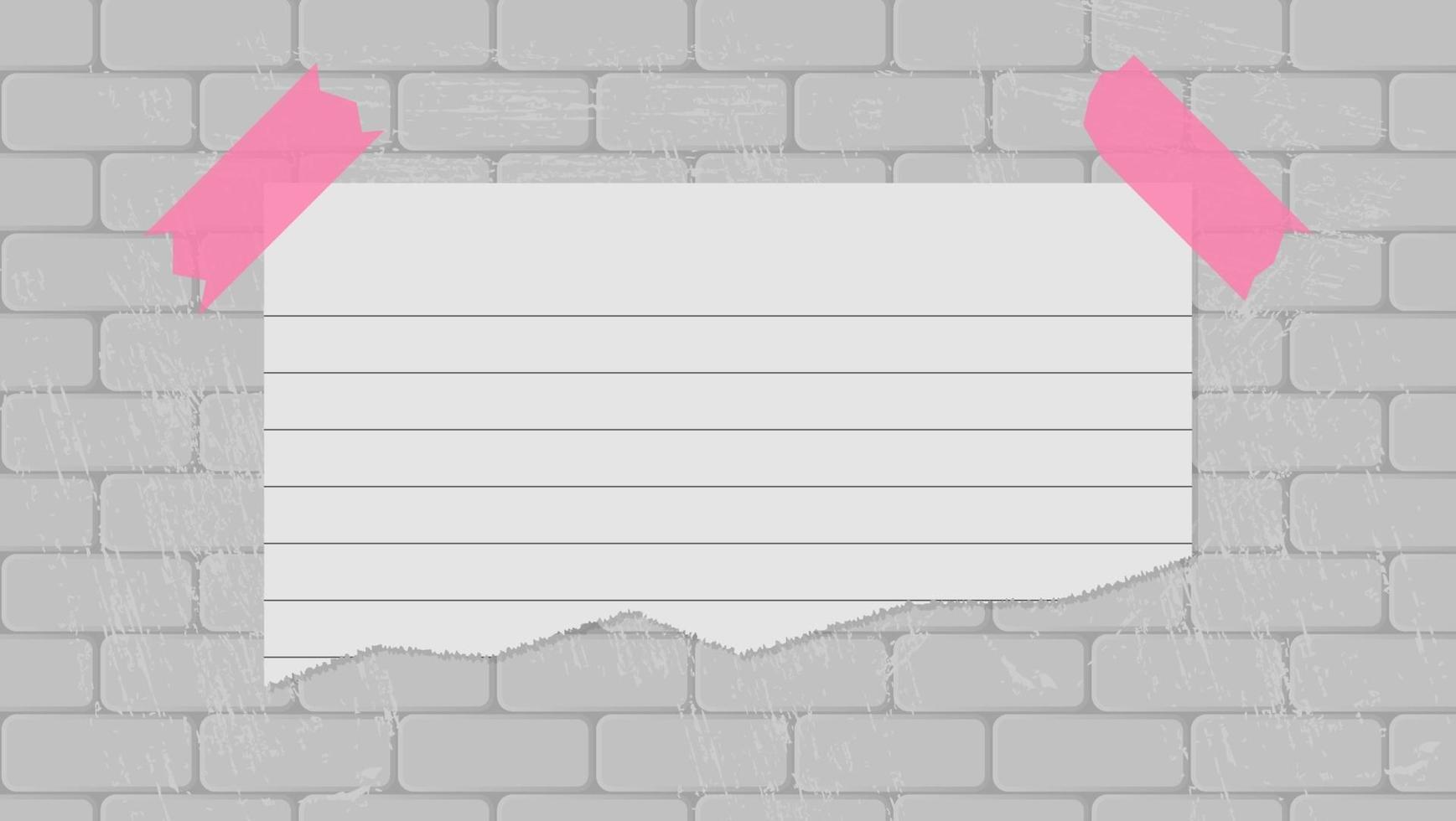 Blank Sticky Note Paper Sheet In Dirty Brick Wall Background vector