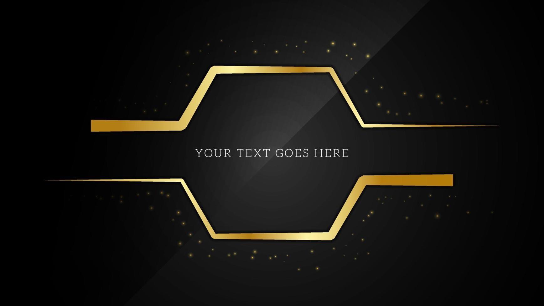 Golden Hexagon Frame For Text Or Logo Template With Glitters vector