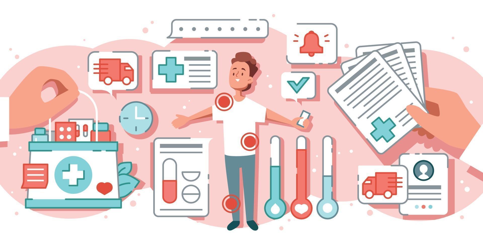 Flat Online Medicine Concept vector