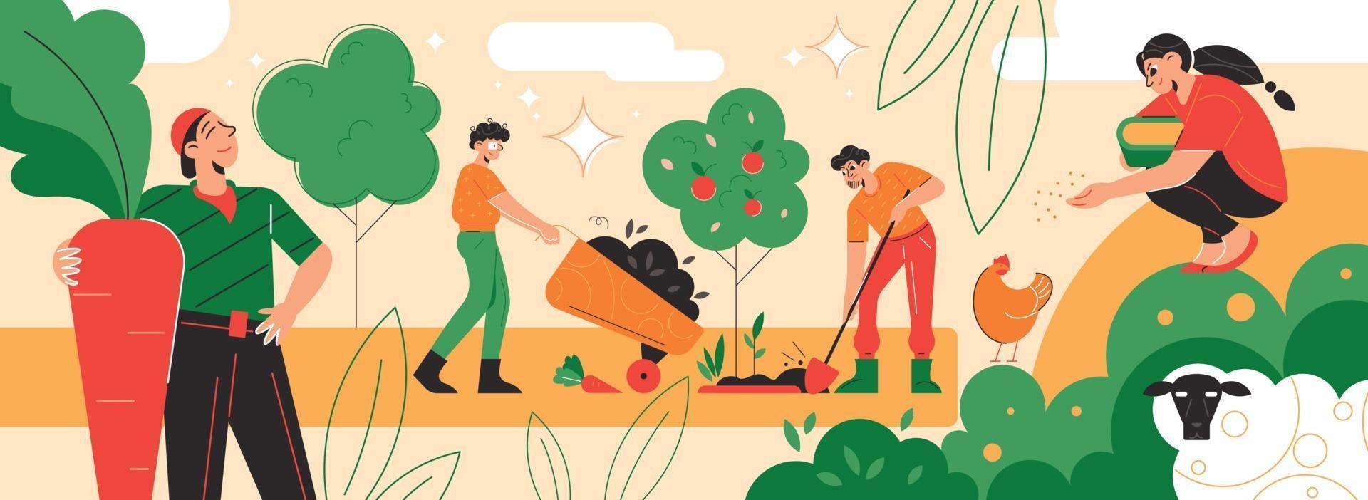 Garden Farm Works Composition vector