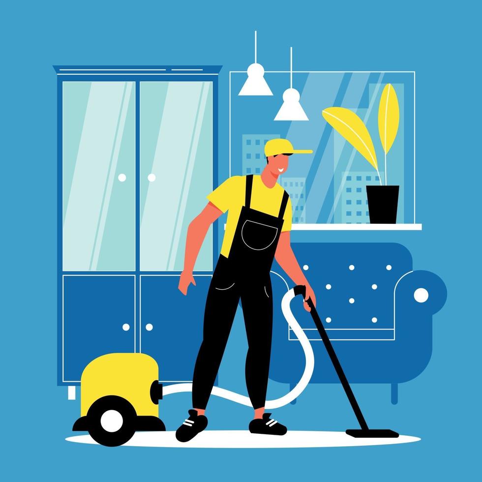 Cleaning Flat Poster vector