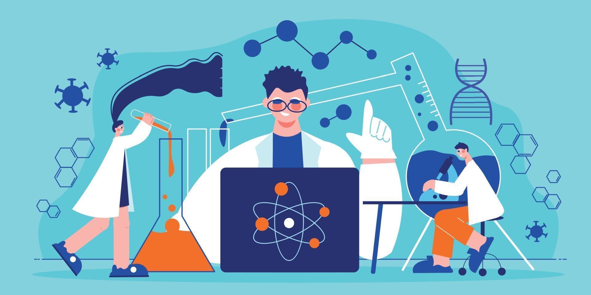 Science Laboratory Horizontal Poster vector