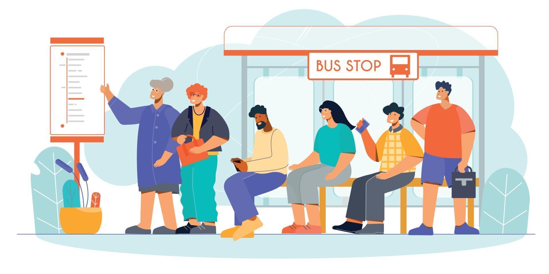 Public Transport Stop Flat vector