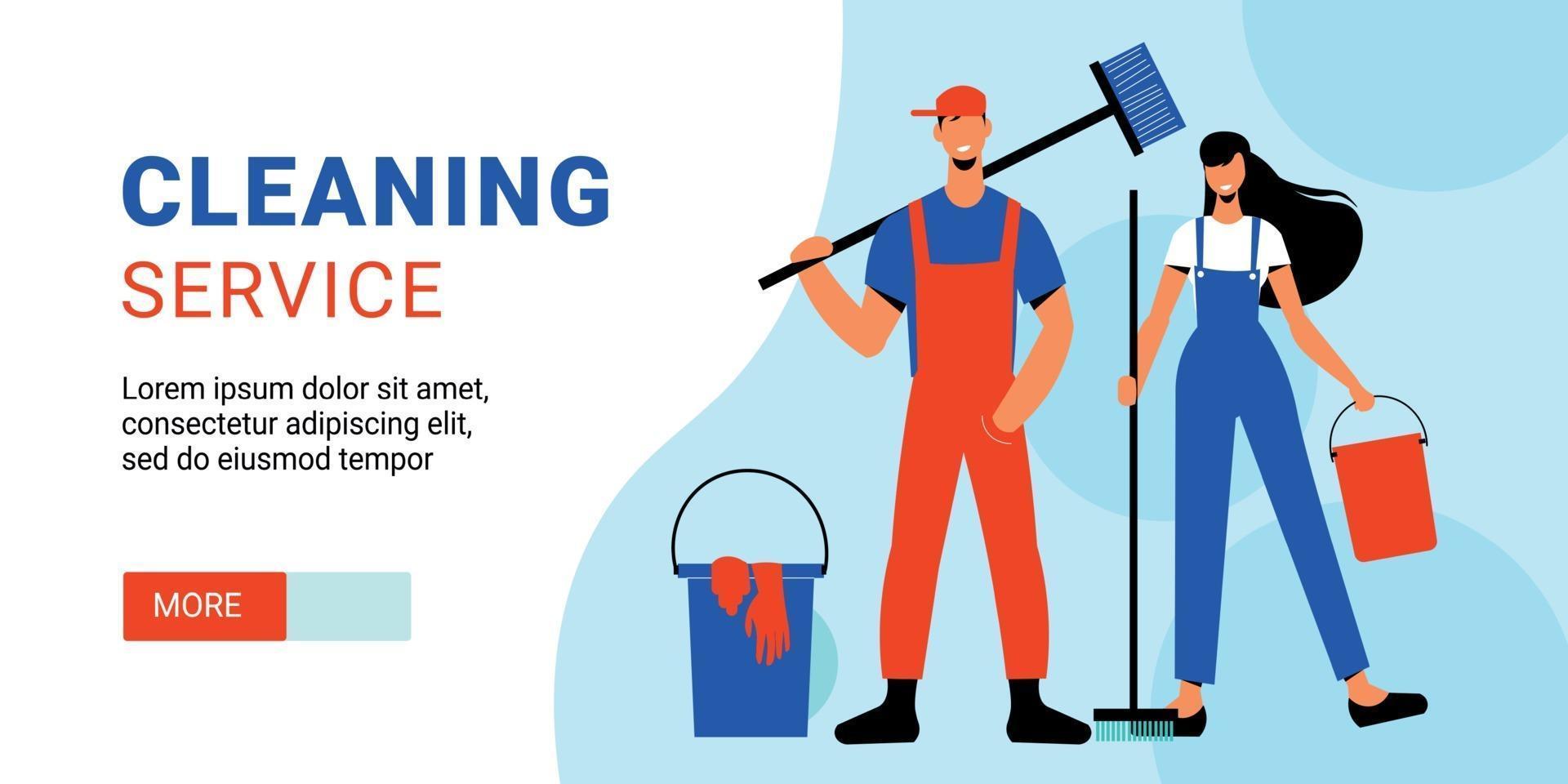 Cleaning Service Horizontal Banner vector
