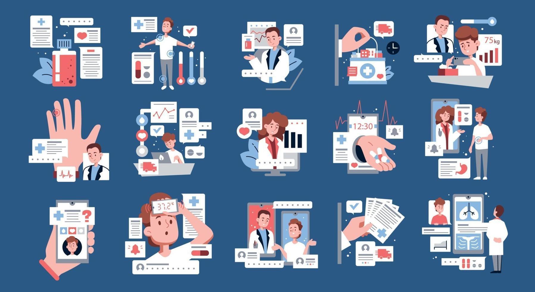 Online Medicine Set vector