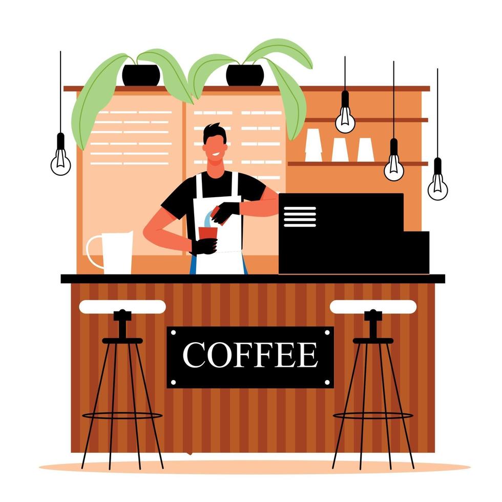 Ilustración de vector de casa de café