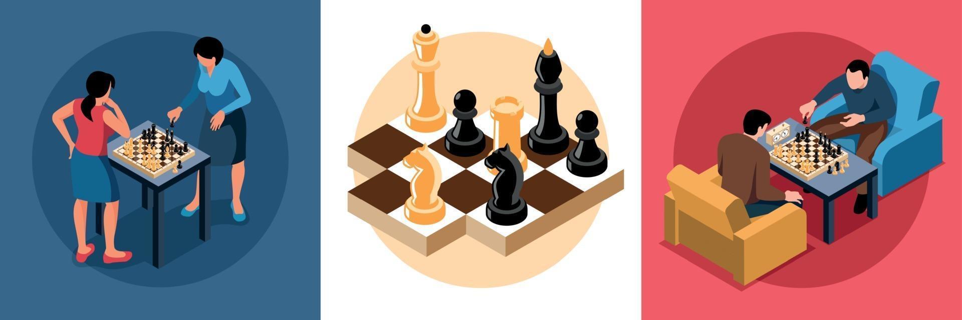 Chess Isometric Design Concept vector