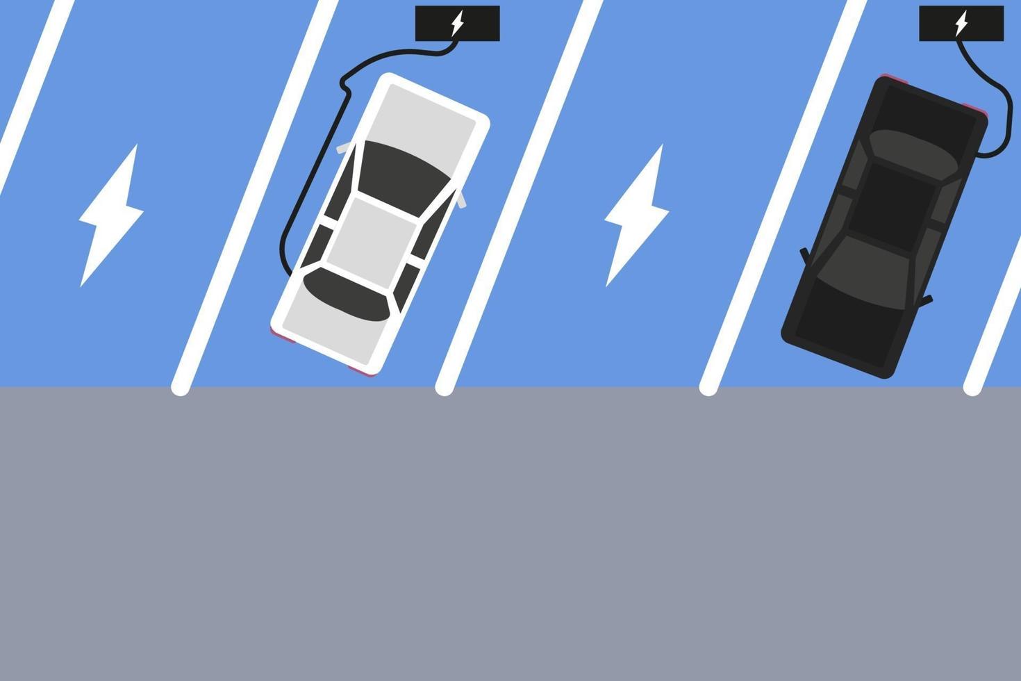 Parking for electric car charging station illustration. Vector