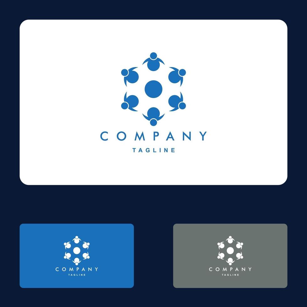 grupos comunitarios personas logo set vector logo design template elements