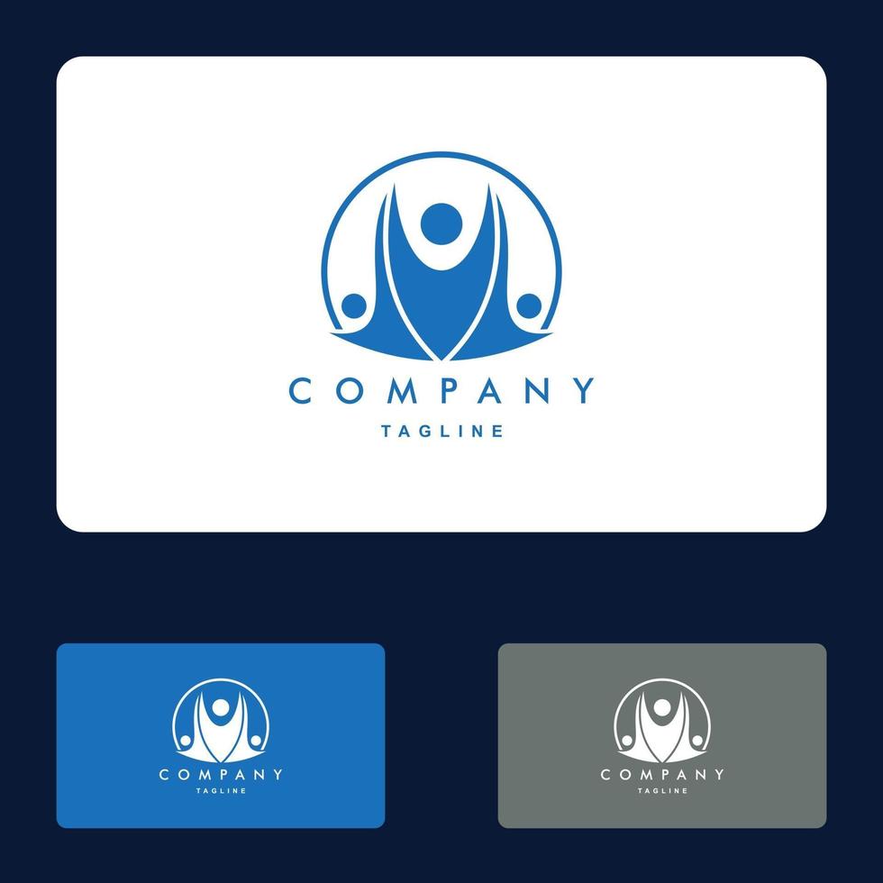 grupos comunitarios personas logo set vector logo design template elements