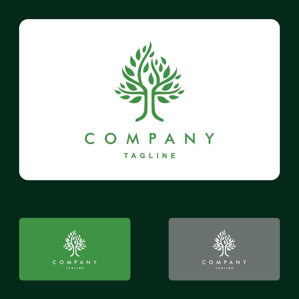 Creative people ecology tree logo set vector icon illustration design