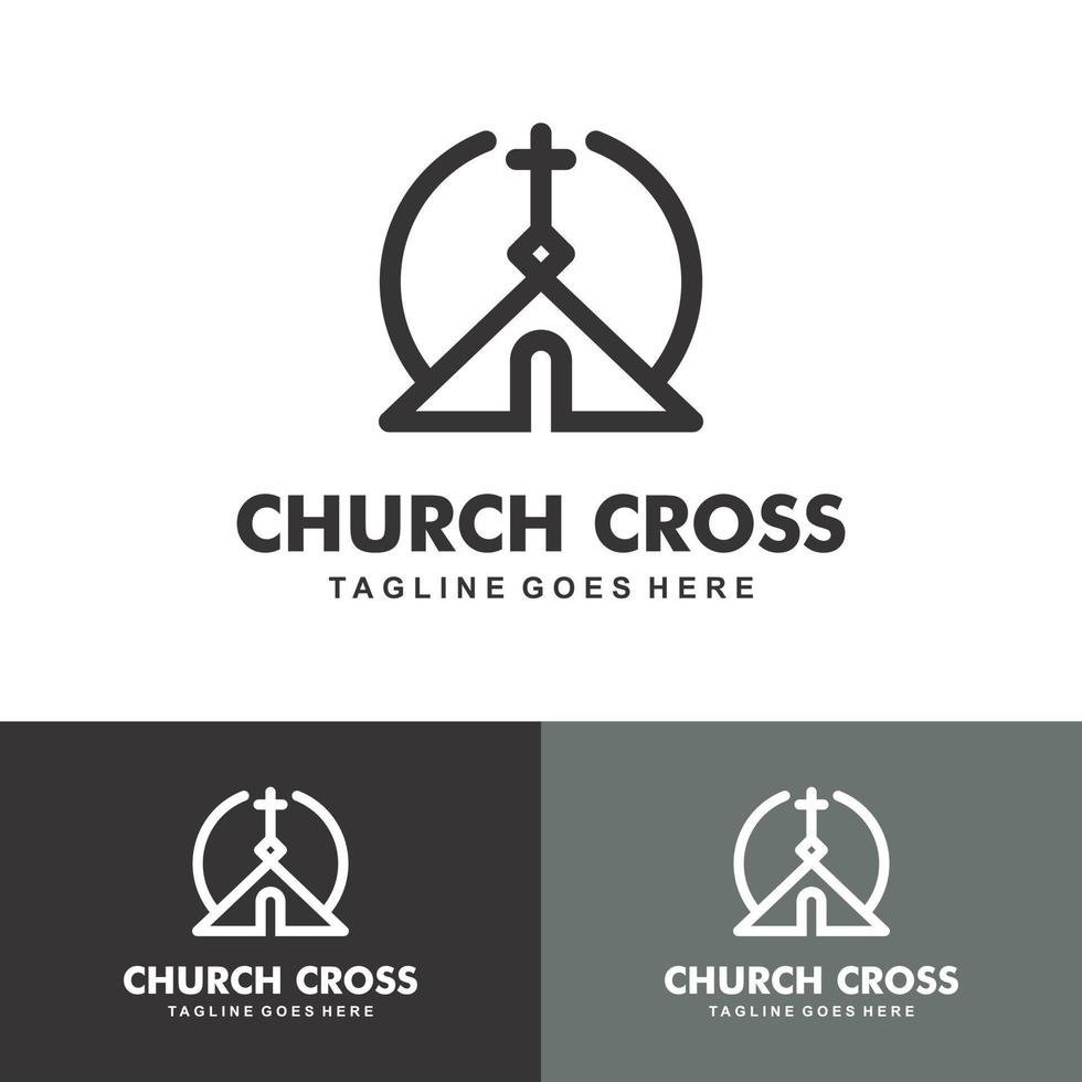 Christian Church Jesus Cross Gospel logo design inspiration vector