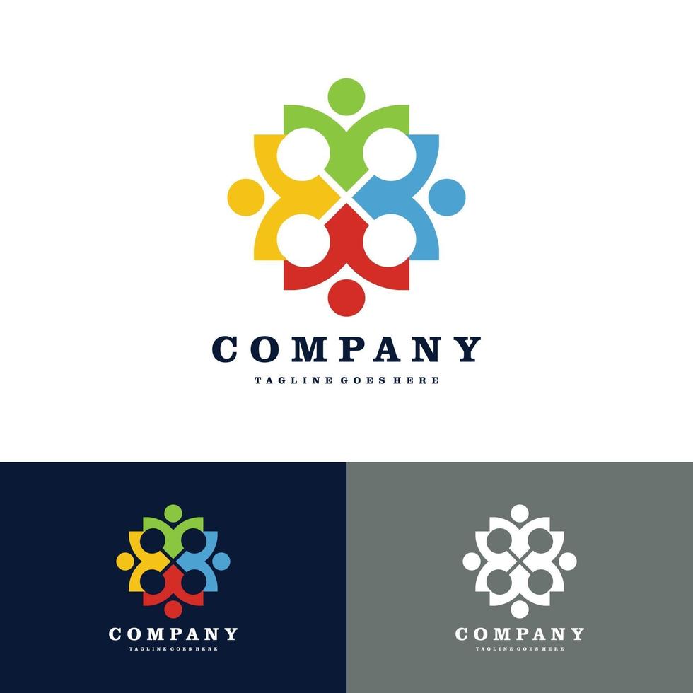 Connect, Family, Community Groups people logo. Vector Logo Design