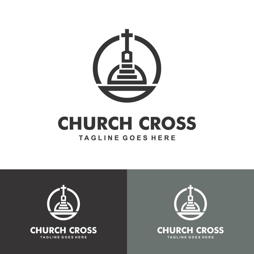 Christian Church Jesus Cross Gospel logo design inspiration vector