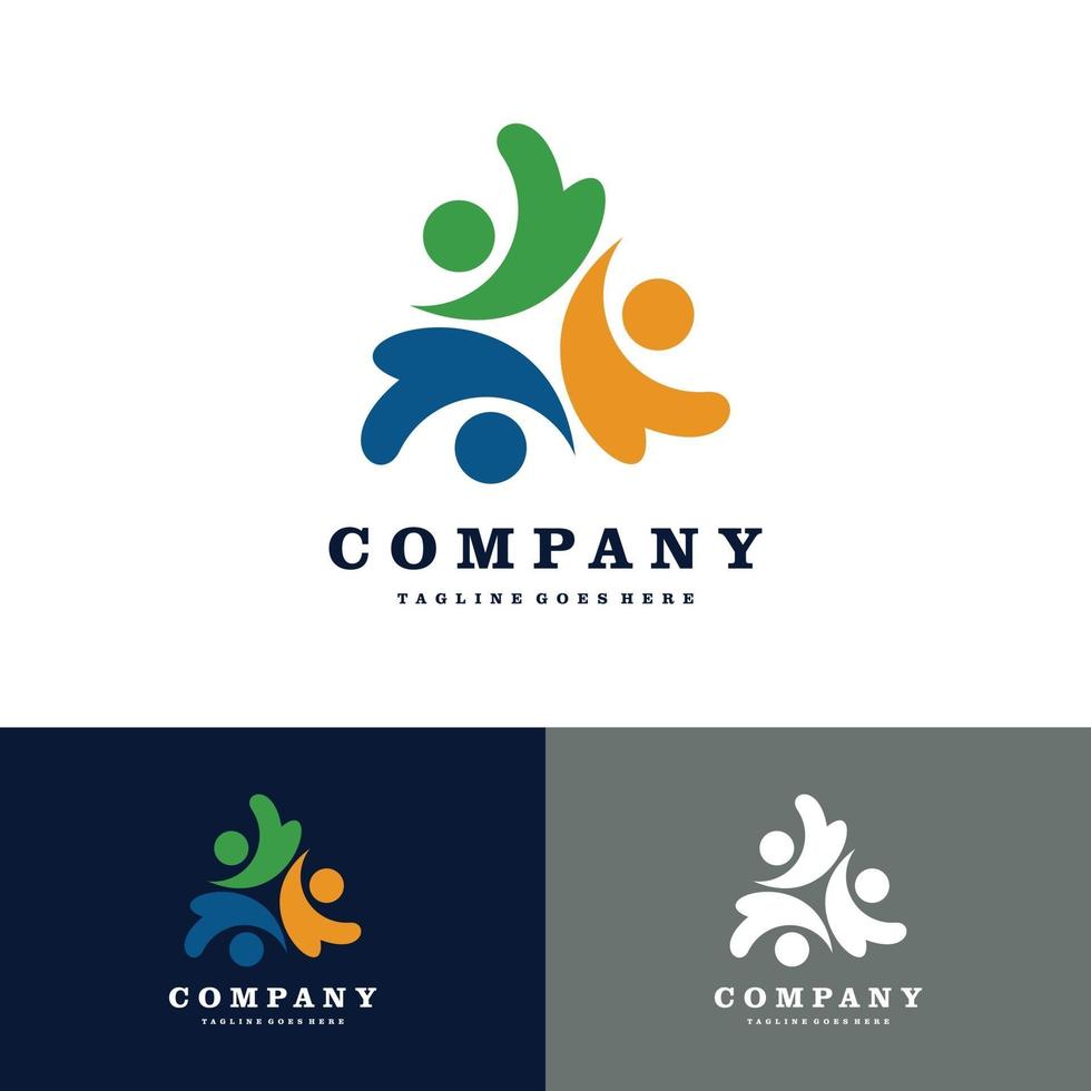 conectar, familia, grupos comunitarios, logotipo de personas. diseño de logotipo vectorial vector