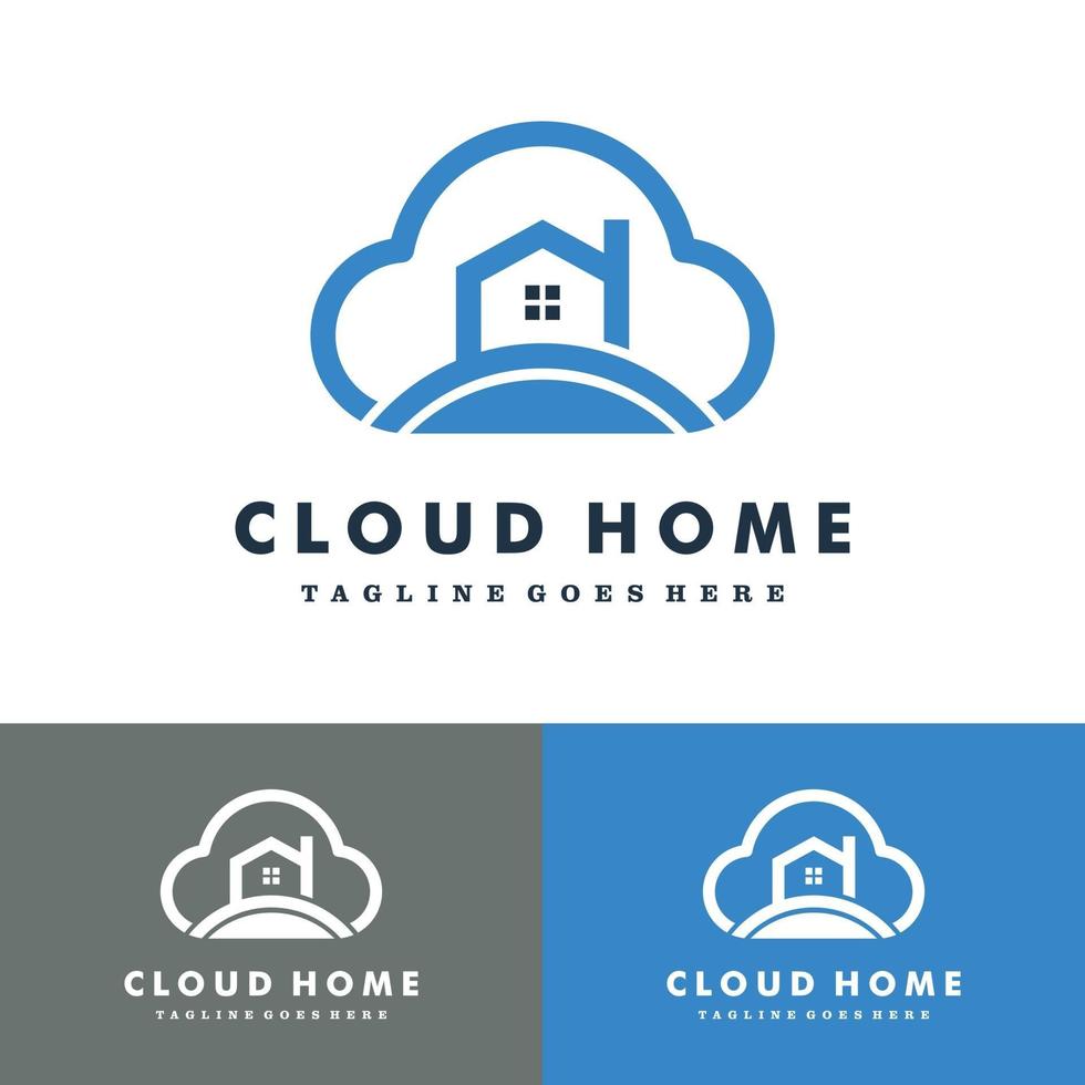 Cloud Home Cloud House Logo set vector icon illustration design