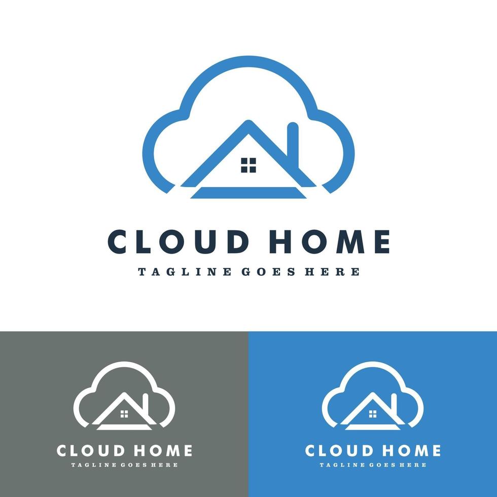 Cloud Home Cloud House Logo set vector icon illustration design