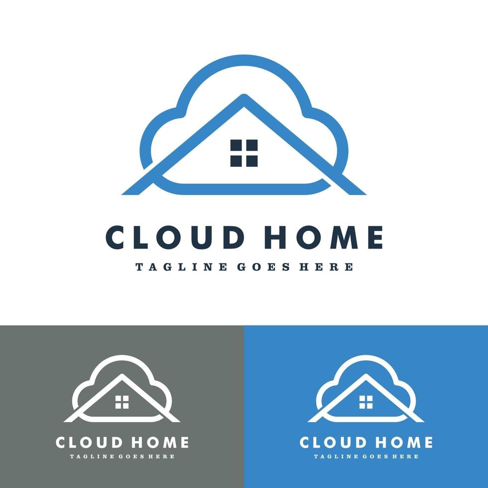 Cloud Home Cloud House Logo set vector icon illustration design