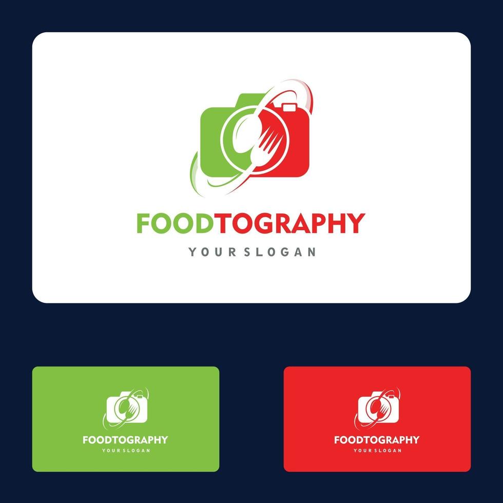 diseño de logotipo de restaurante, cuchara y tenedor, vector de diseño de logotipo de cámara
