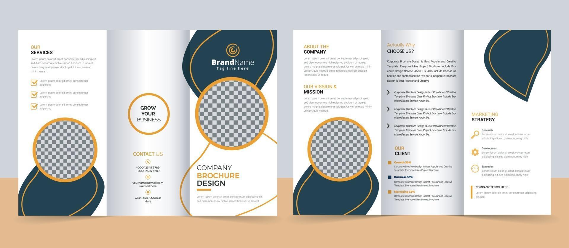 Creative corporate modern business trifold brochure template vector