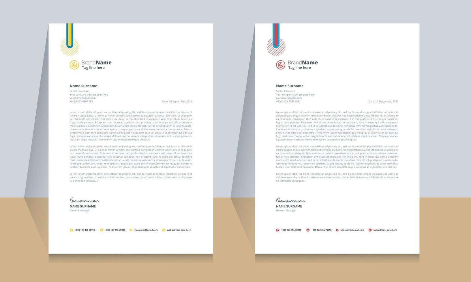 Creative modern and clean business letterhead template design vector