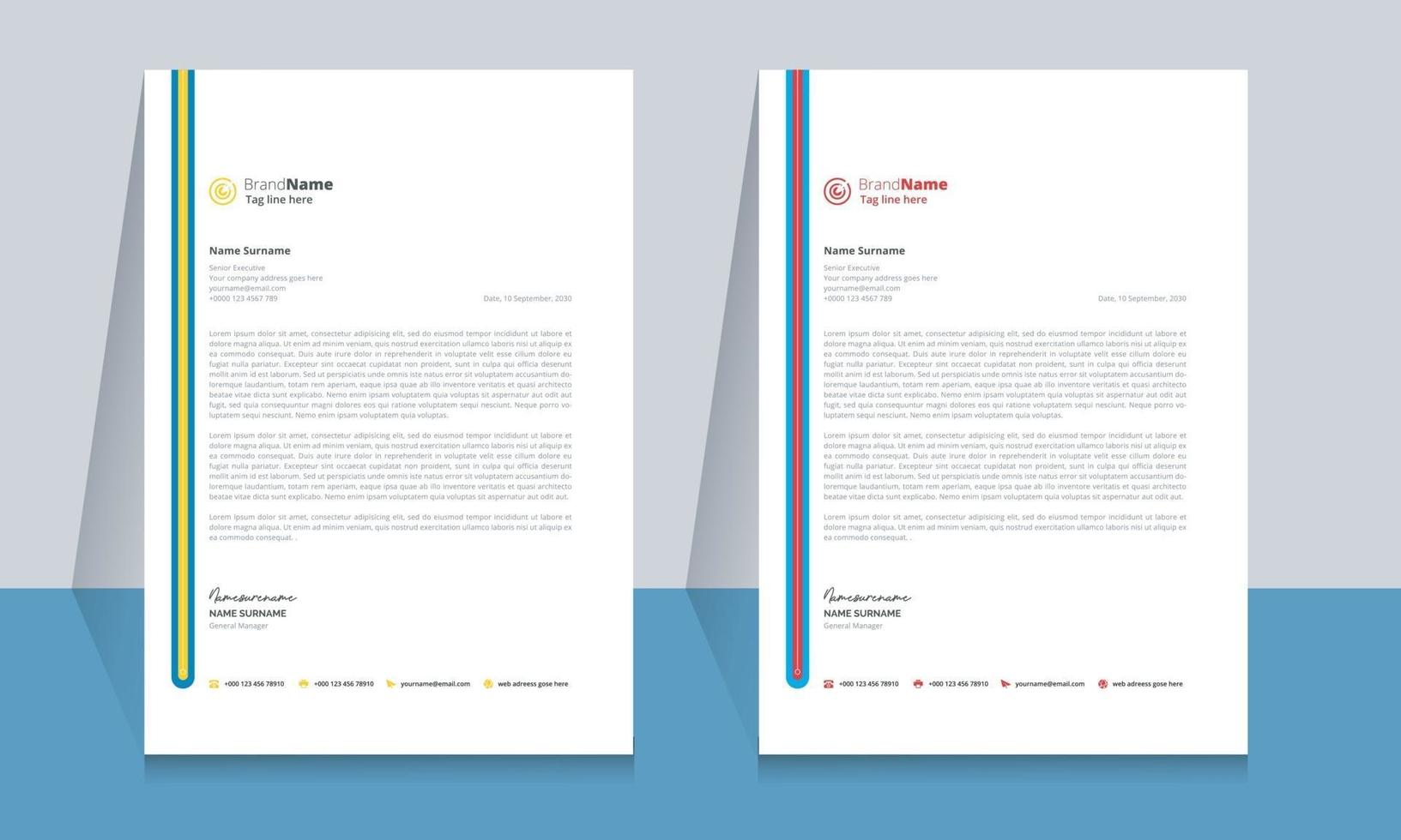 Creative modern and clean business letterhead template design vector