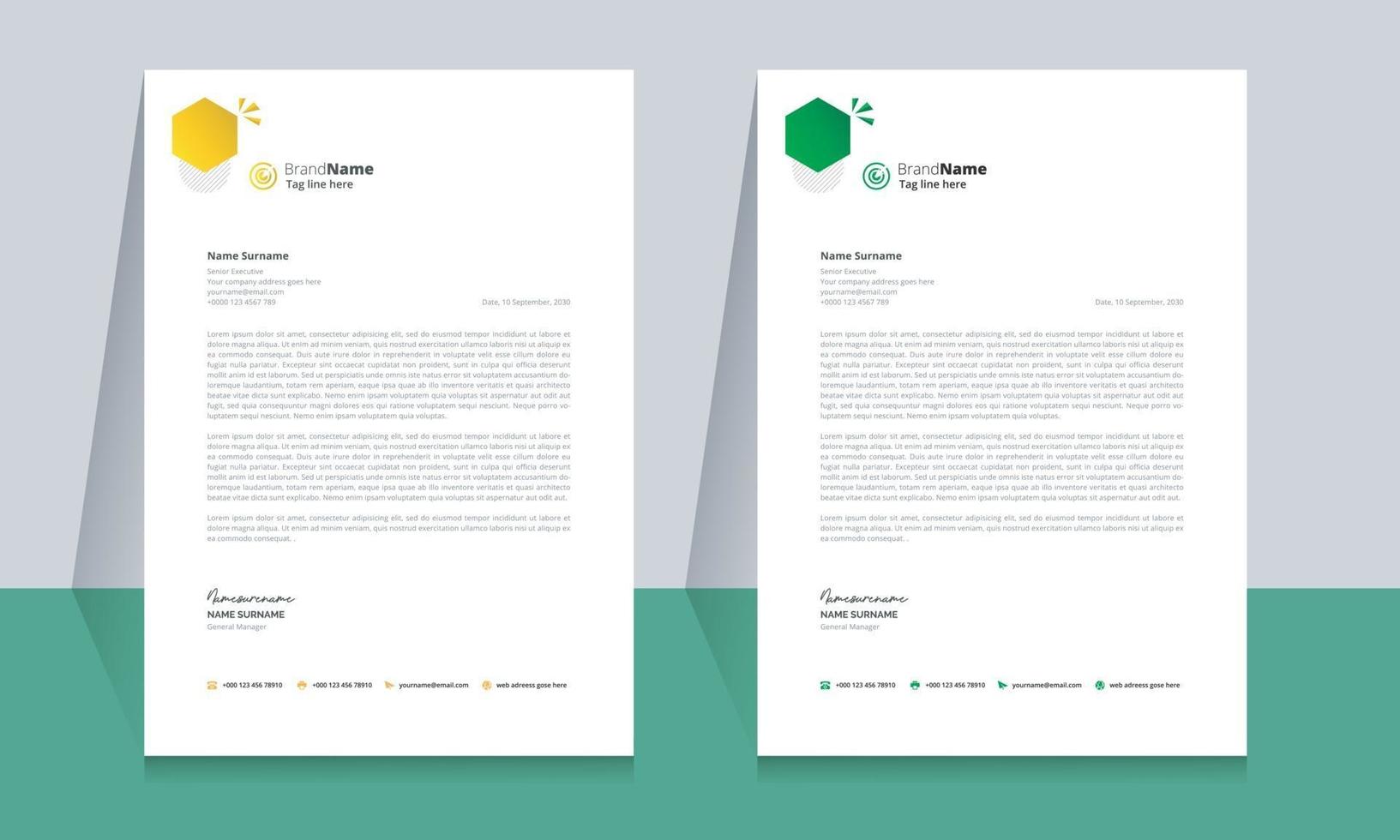 Creative modern and clean business letterhead template design vector
