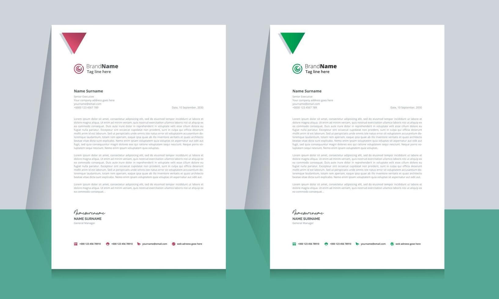 Creative modern and clean business letterhead template design vector
