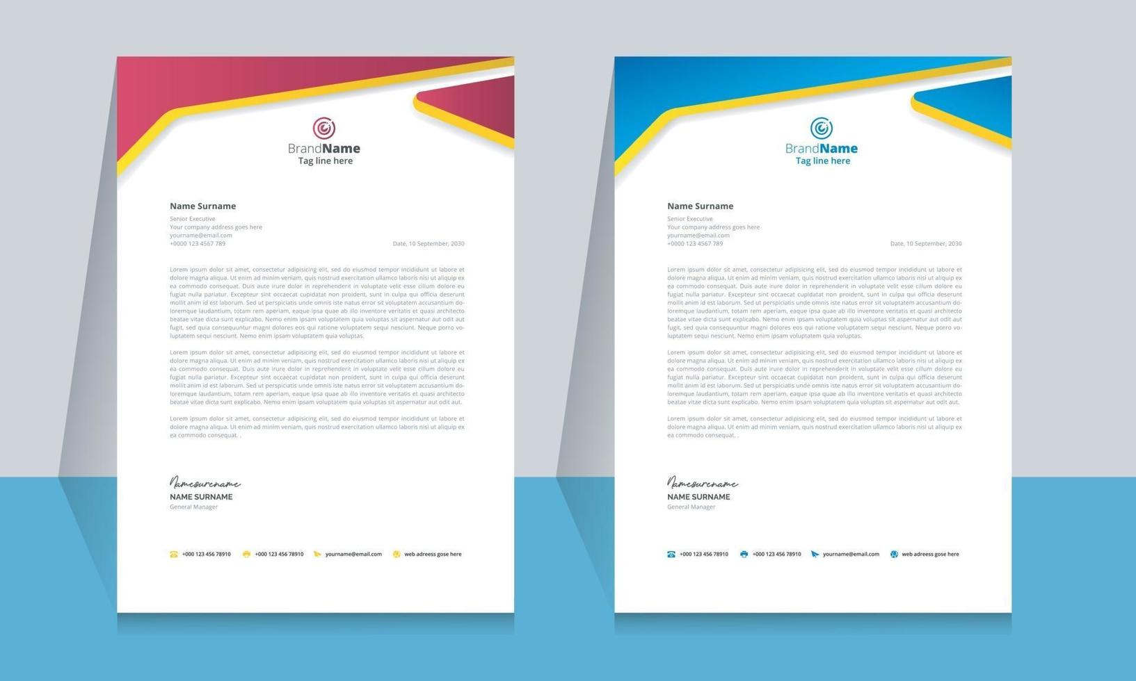 Creative modern and clean business letterhead template design vector