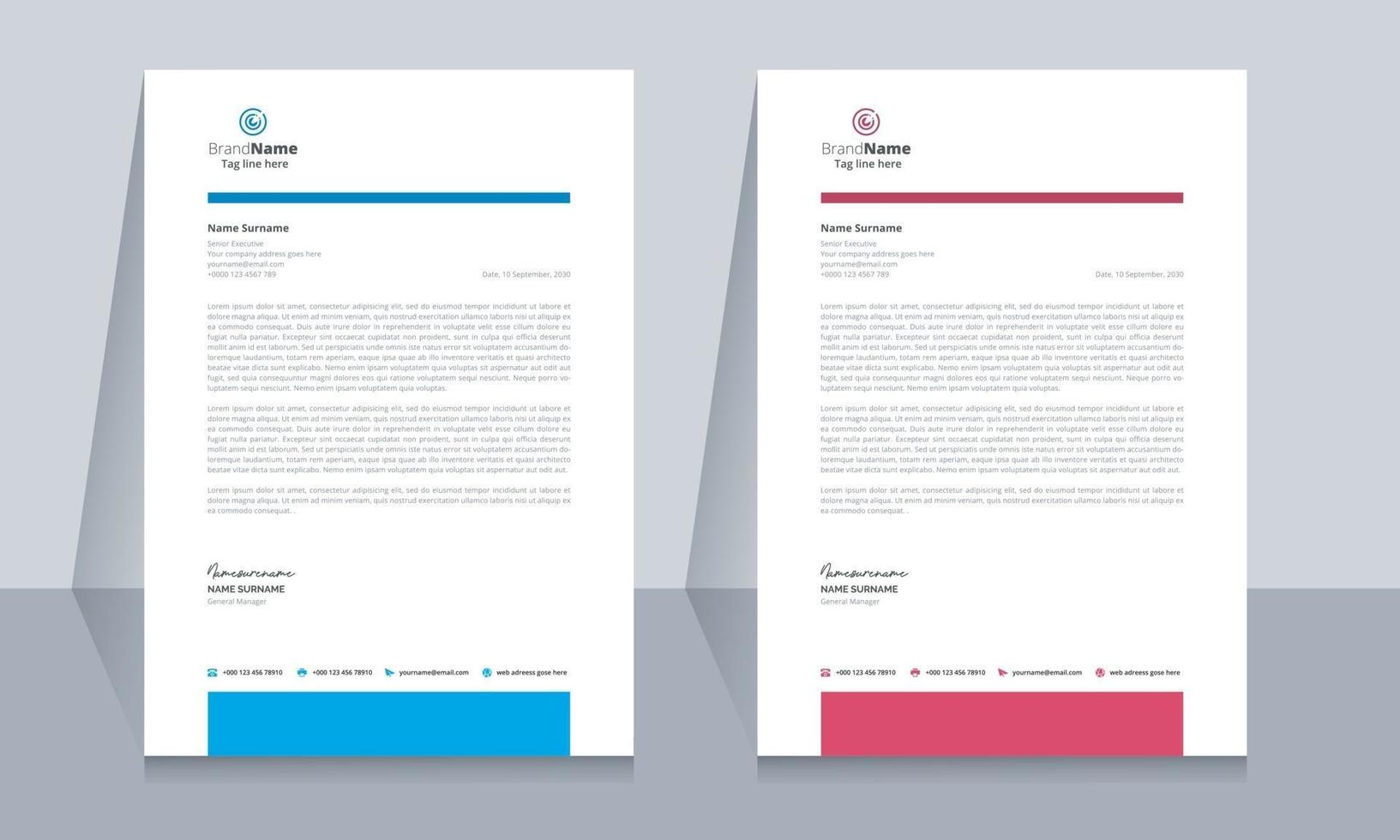 Creative simple and professional letterhead template vector
