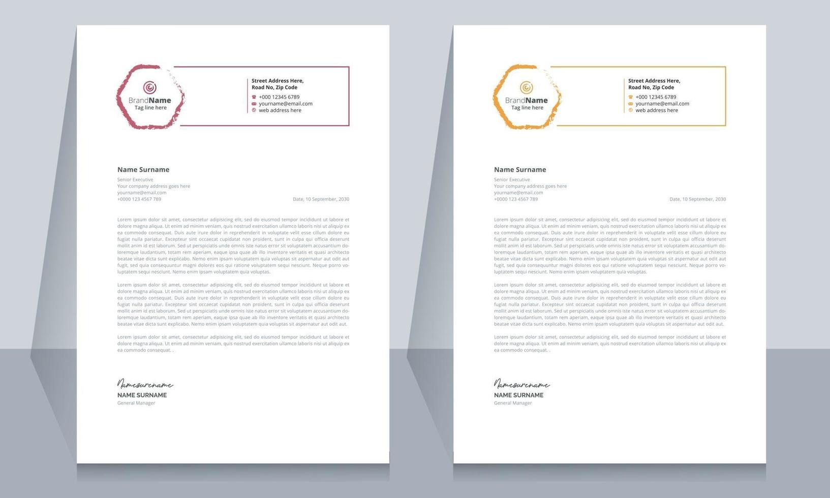 Creative simple and professional letterhead template vector