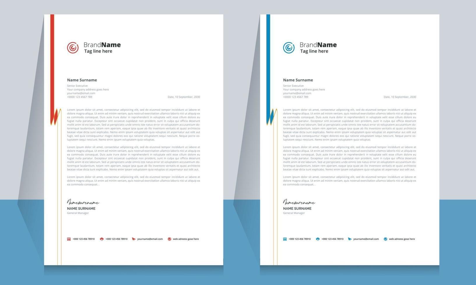 Creative clean business letterhead template design vector