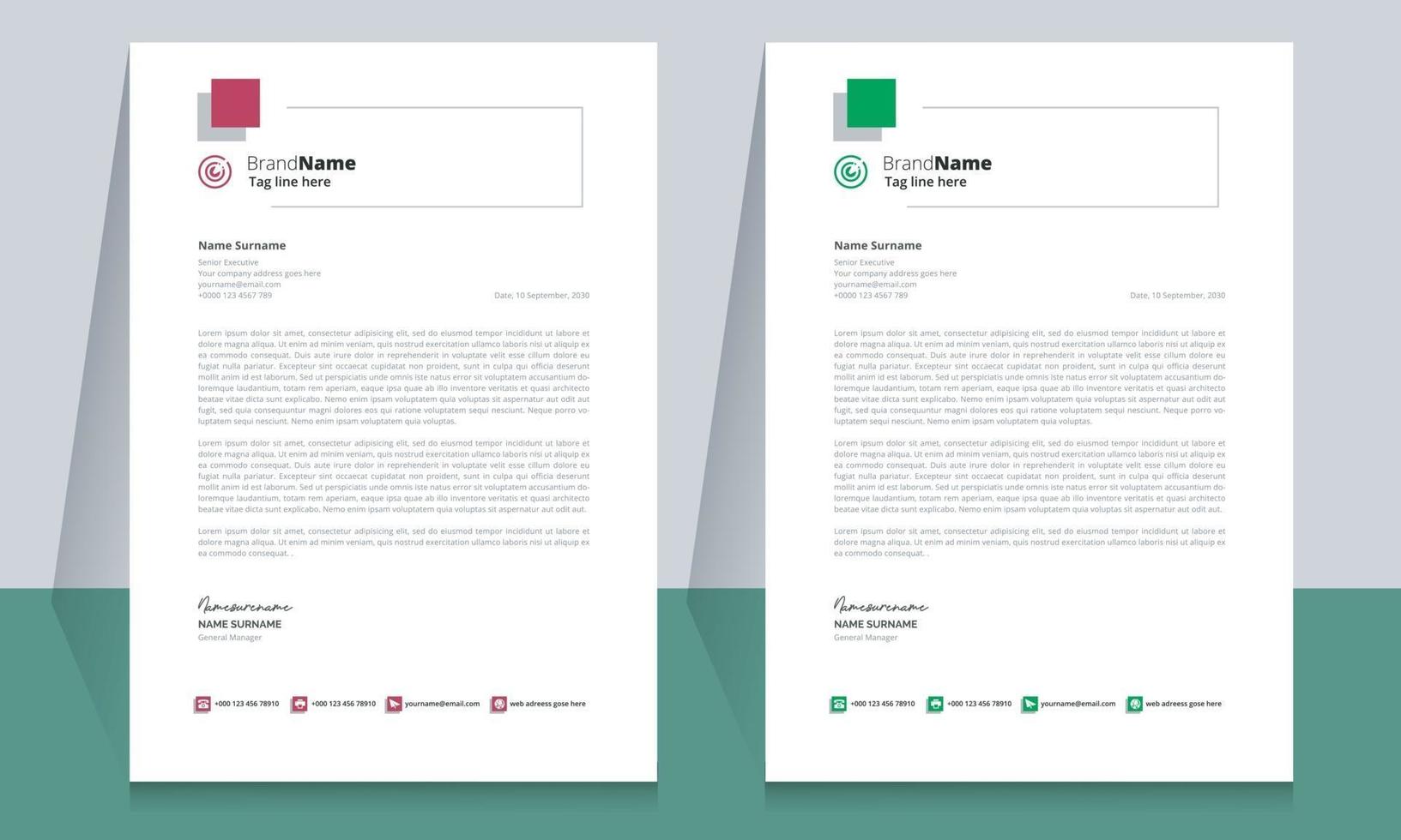Creative clean business letterhead template design vector